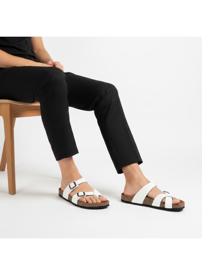 Stylish men's slippers with a modern and comfortable design – genuine leather and non-slip orthopedic sole, available in various sizes and colors. - Image 1